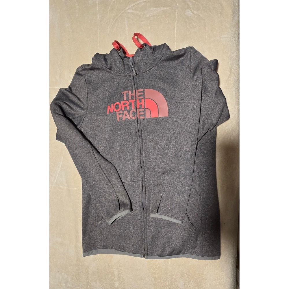 The North Face Womens Full Zip Hoodie Gray Pink Fleece Sweatshirt NWOT - Picture 3 of 9